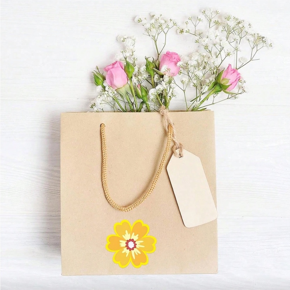 500 Colorful Flower Stickers 8 Bright Designs - Picture 7 of 7